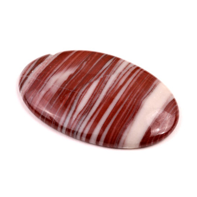 Kabošon Červený Pruhovaný Jaspis č.8717 (46x30x6mm)