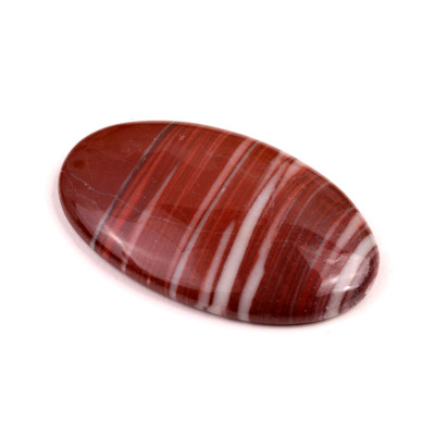 Kabošon Červený Pruhovaný Jaspis č.8719 (43x26x6mm)