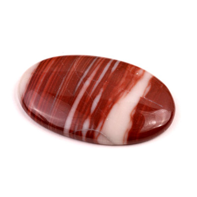 Kabošon Červený Pruhovaný Jaspis č.8720 (44x29x6mm)