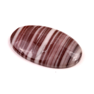 Kabošon Červený Pruhovaný Jaspis č.8721 (43x26x7mm)