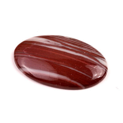 Kabošon Červený Pruhovaný Jaspis č.8722 (42x27x6mm)