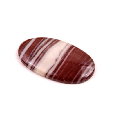 Kabošon Červený Pruhovaný Jaspis č.8728 (38x22x5mm)