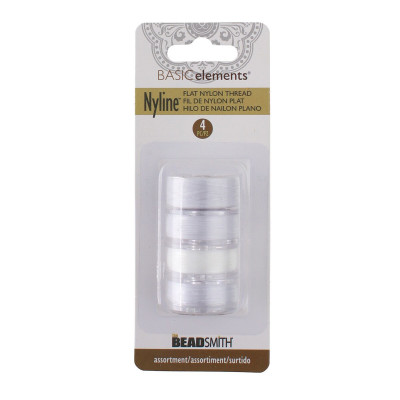 Nyline - sada 4ks nylonových nití bílá barva