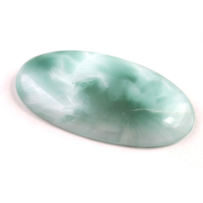 Kabošon Pectolite (zelený Larimar) č.3609 (43x22x7mm)
