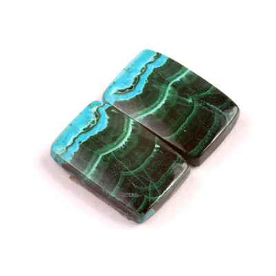 Kabošony páry Malachit Chrysocolla č.P343 (20x13x5mm)