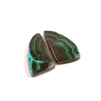 Kabošony páry Malachit Chrysocolla č.P361 (21x13x4mm)