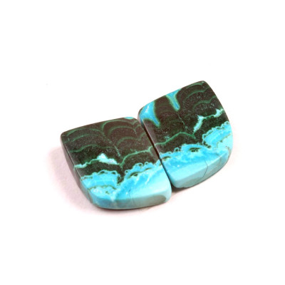 Kabošony páry Malachit Chrysocolla č.P681 (17x14x5mm)