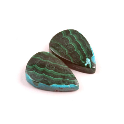 Kabošony páry Malachit Chrysocolla č.P696 (22x15x5mm)