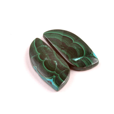 Kabošony páry Malachit Chrysocolla č.P697 (27x12x4mm)