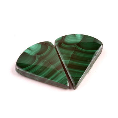 Kabošony páry Malachite č.P721 (25x20x4mm)