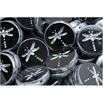 Ploškované korálky vážka 17 mm č. 214